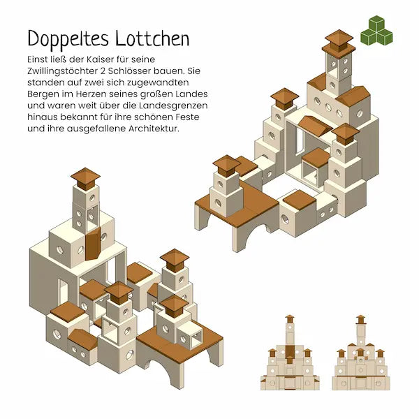 Foto einer Seite aus der Matzbox Baumustersammlung - Der Name ist Doppeltes Lottchen - Schwierigkeitsgrad 3